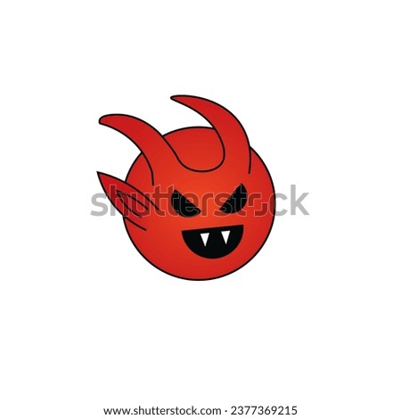 Devil head character halloween design