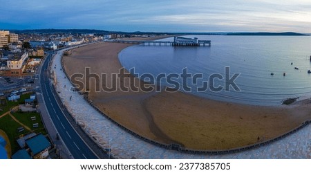 Aerial view of Weston-super-Mare,  a seaside town in the North Somerset, England.