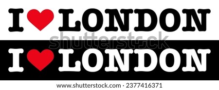 Text Black Red White I Heart Love ♥ London England Vector EPS PNG Clip Art No Transparent Background
