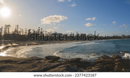 Manly Beach Nature, Sunset panoramic View, Sydney Australia