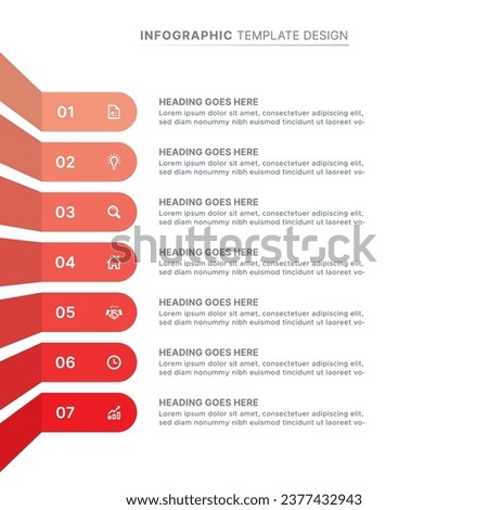 Modern Infographic Design Template with Seven Options Royalty-Free Stock Photo #2377432943