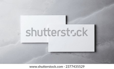 Simple Business Card and Mockup on grey marble background