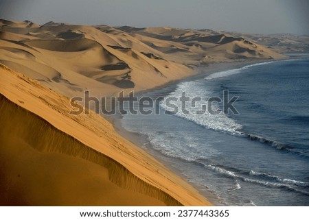 Dunes near Sandwich Harbour, Atlantic Coast, Namib-Naukluft Park, Namibia Royalty-Free Stock Photo #2377443365