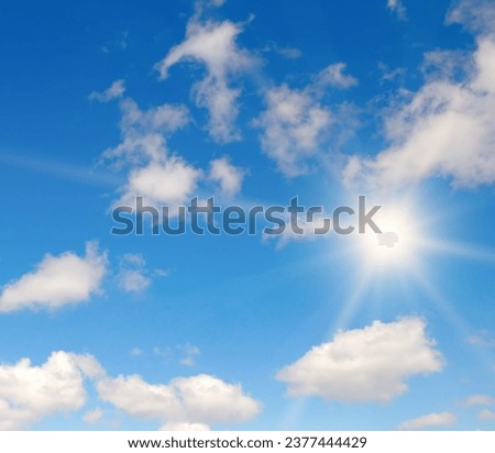 Blue sky with beautiful natural white clouds.