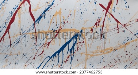 Colorful paint splash dripping in art painting wallpaper concept background Royalty-Free Stock Photo #2377462753