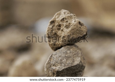 Stones with blurred background, isolated image