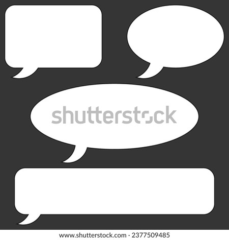 set of basic speech bubbles on black background