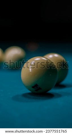 Billiard balls on a billiard table for Russian billiards