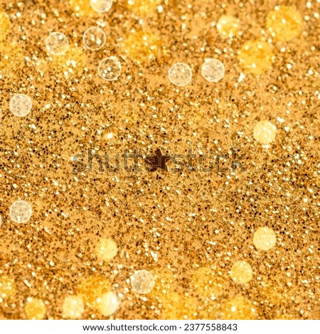Golden Star Glitter Background. Magic decoration. Christmas texture.