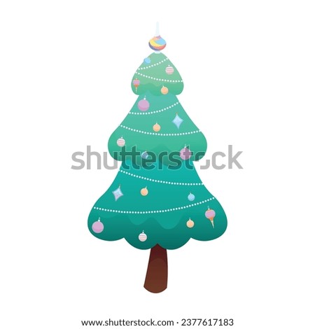 Beautiful Christmas tree on white background