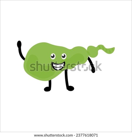 Funny gall bladder on white background