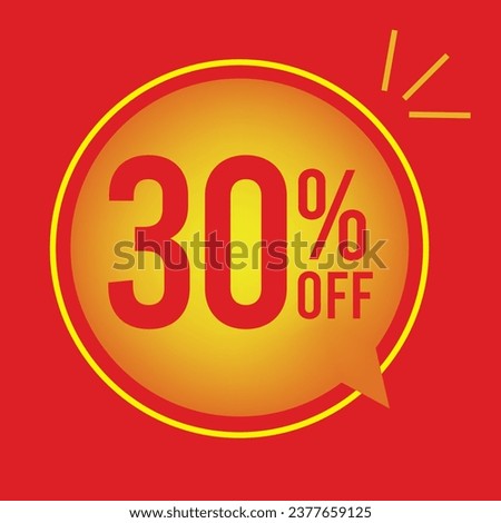 30% OFF, Super Discount. Discount Promotion Special Offer, 30% Discount, special offer. Red balloon banner template