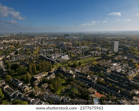 Aerial picture of the area around the Stadion Galgenwaard in Utrecht in the Netherlands 