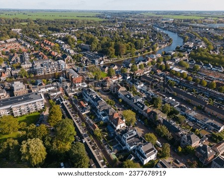 Aerial picture of the old Rhine in Alphen aan de Rijn