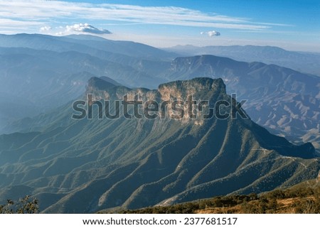 The Cuatro Palos Viewpoint is one of the best attractions in the Sierra Gorda de Querétaro and the town of Pinal de Amoles. Royalty-Free Stock Photo #2377681517