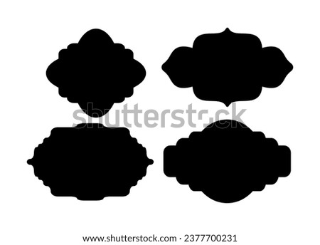 Large set of vector black silhouette frames	
