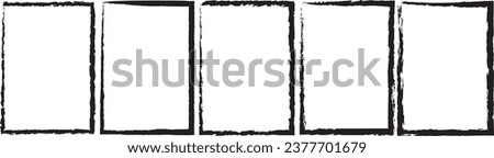 Grunge square and rectangle frames. Ink empty black boxes set. Rectangle borders collections. Rubber square stamp imprint. Vector illustration isolated on white background.


