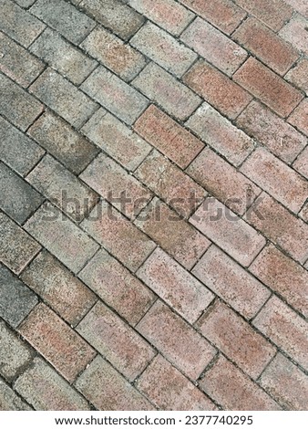 Slanted brick pattern which is suitable for road, house, etc