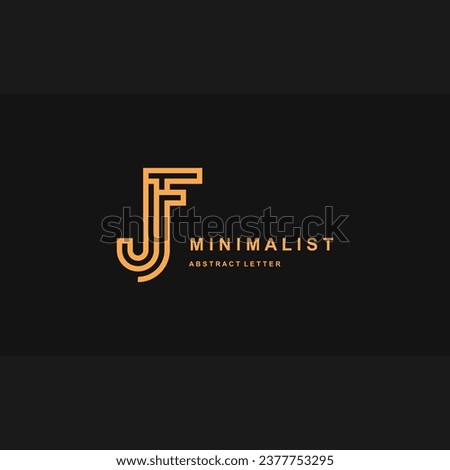 Minimalist letter JF for initial logo.