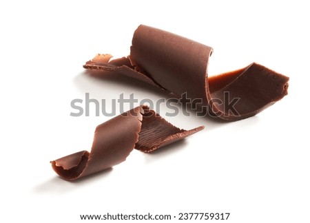 Chocolate Curls isolated on a white background Royalty-Free Stock Photo #2377759317