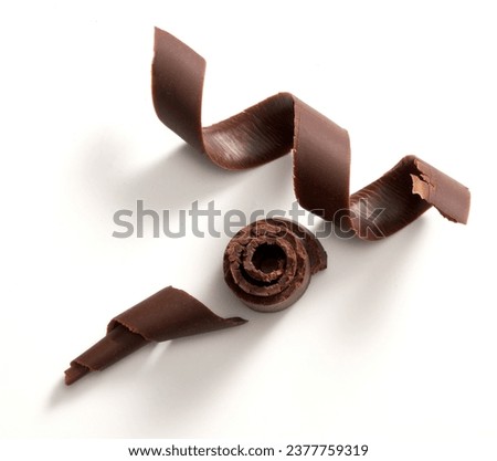 Chocolate Curls isolated on a white background Royalty-Free Stock Photo #2377759319
