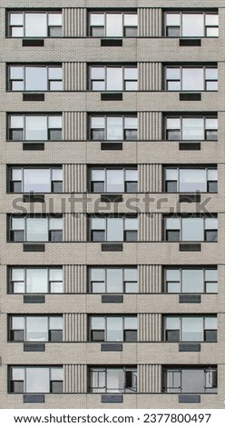 tall residential building window detail (abstract symmetrical pattern of multi-story building) many floors of identical rows of windows, minimalist style squares, patterns, graphic resource grid