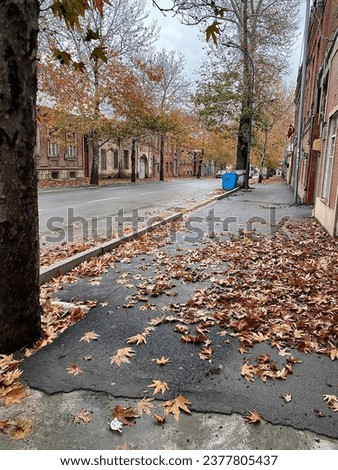 Beautiful autumn picture old city Ganja, Azerbaijan