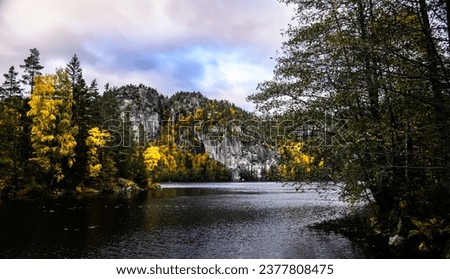Colorful autumn by the lake
