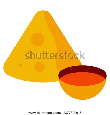 fast food samosa object vector  icon Royalty-Free Stock Photo #2377829015