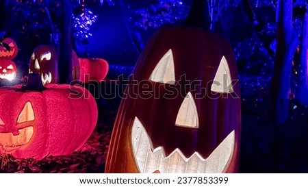 A picture of Jack O Lantern made of pumpkin, the representative decoration of Halloween.