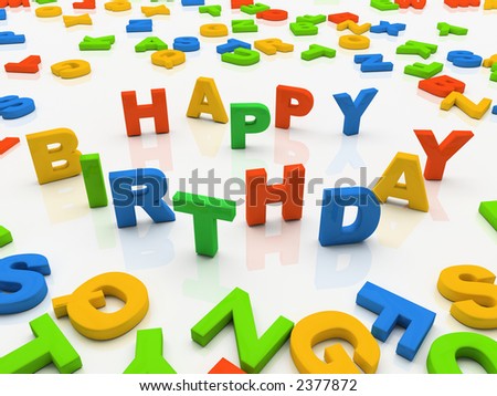 Colorful letters isolated on white background Happy Birthday