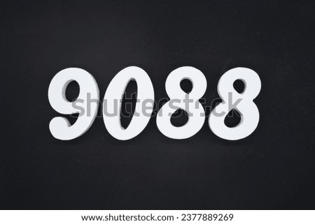 Black for the background. The number 9088 is made of white painted wood.