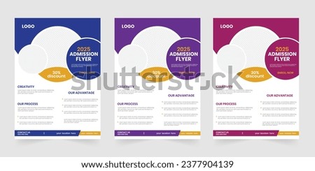 School admission new a4 size promotional flyer design, Print-ready admission flyer, handout, marketing flier, and handout editable template 