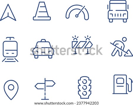 set fo Traffic icons vector illustration