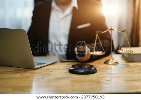 Lawyer or judge consult having team meeting with client, Law and Legal services concept