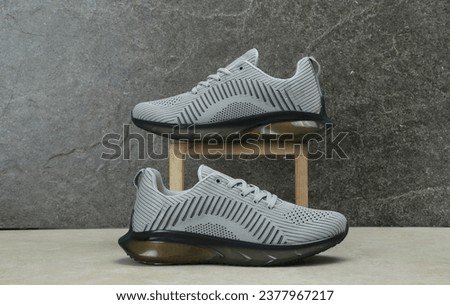 gray sneaker creative lifestyle shot  