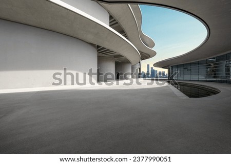 Venue outside the modern city building Royalty-Free Stock Photo #2377990051