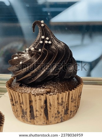 It is dark chocolate cupcake picture