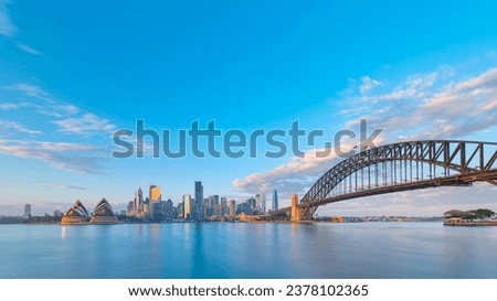 Skyline of Sydney CBD, Harbor Bridge, Opera House