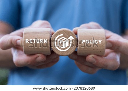 Concept of return policy and send package back to get money refund. Shopping purchase compensation after customer guarantee terms. Bad delivery and return policy service. Royalty-Free Stock Photo #2378120689