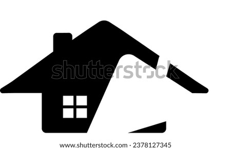 vector illustration of a house and a trowel on a transparent background