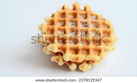 belgium sugar waffles on white background