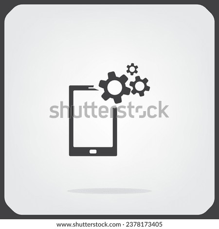 setting parameters, mobile smartphone icon, vector illustration. Flat design style Royalty-Free Stock Photo #2378173405