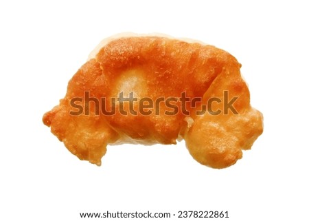 Isolated pancake. Fresh fritter slapjack. Macro closeup. Royalty-Free Stock Photo #2378222861
