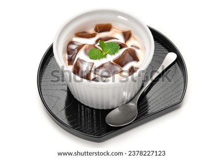 Handmade sweet tea jelly on white background