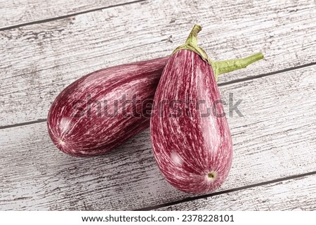 Two Ripe purple graffiti eggplant for cooking Royalty-Free Stock Photo #2378228101