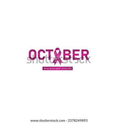 October, breast cancer day logo vector graphics