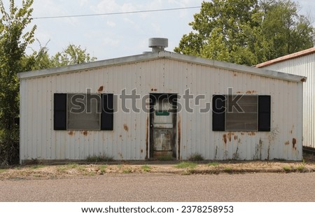 Abandoned Metal Building in Rural Small Town