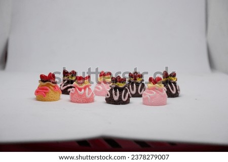many type of food and drink ( miniature in whiteblack background )