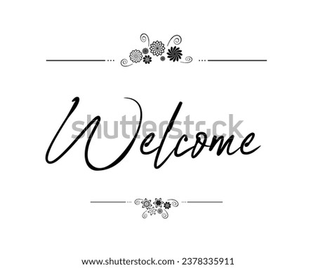 welcome text on white background